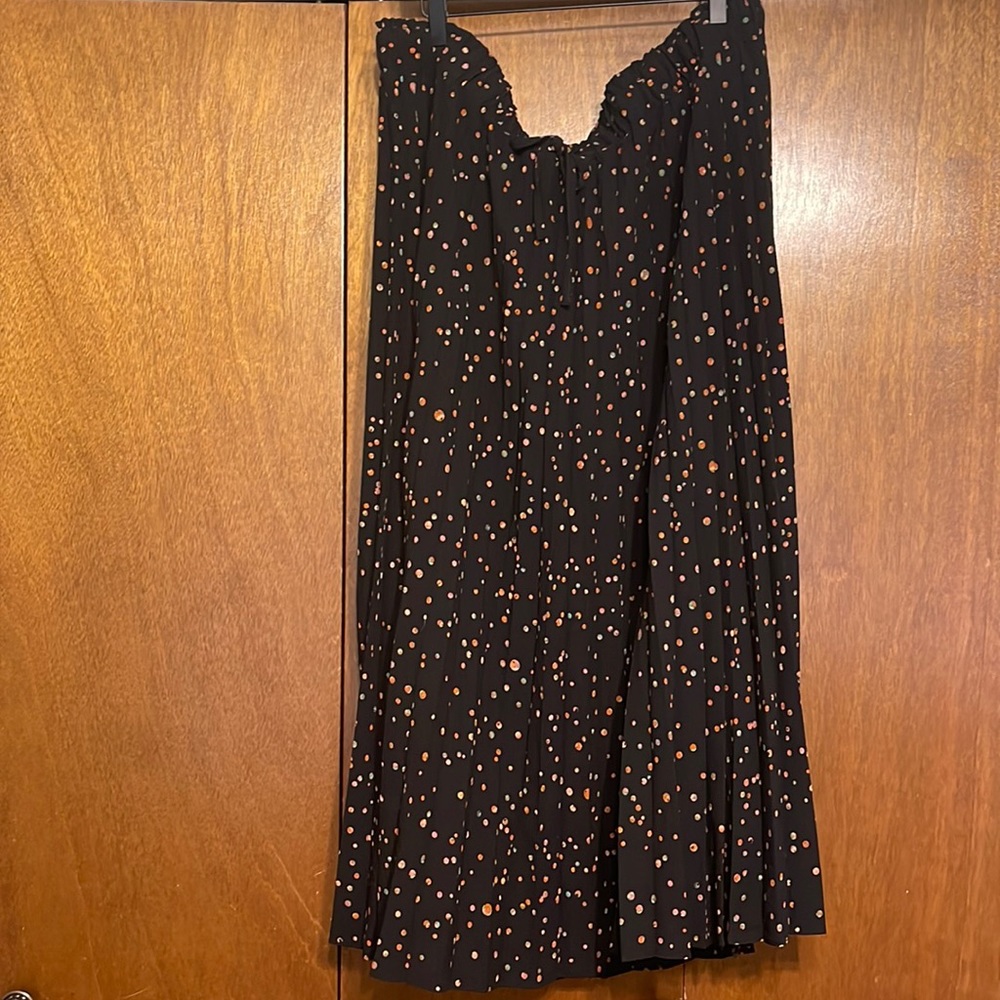 City Chic XXL 24 block with multicolor dots pleated midi skirt
